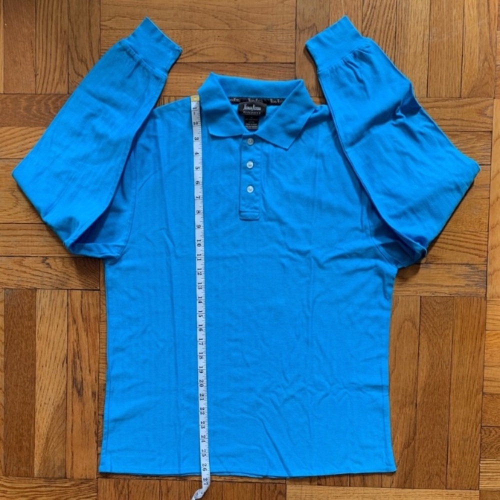 Neiman Marcus Rugby Style Long Sleeve Polo Shirt - Picture 5 of 14